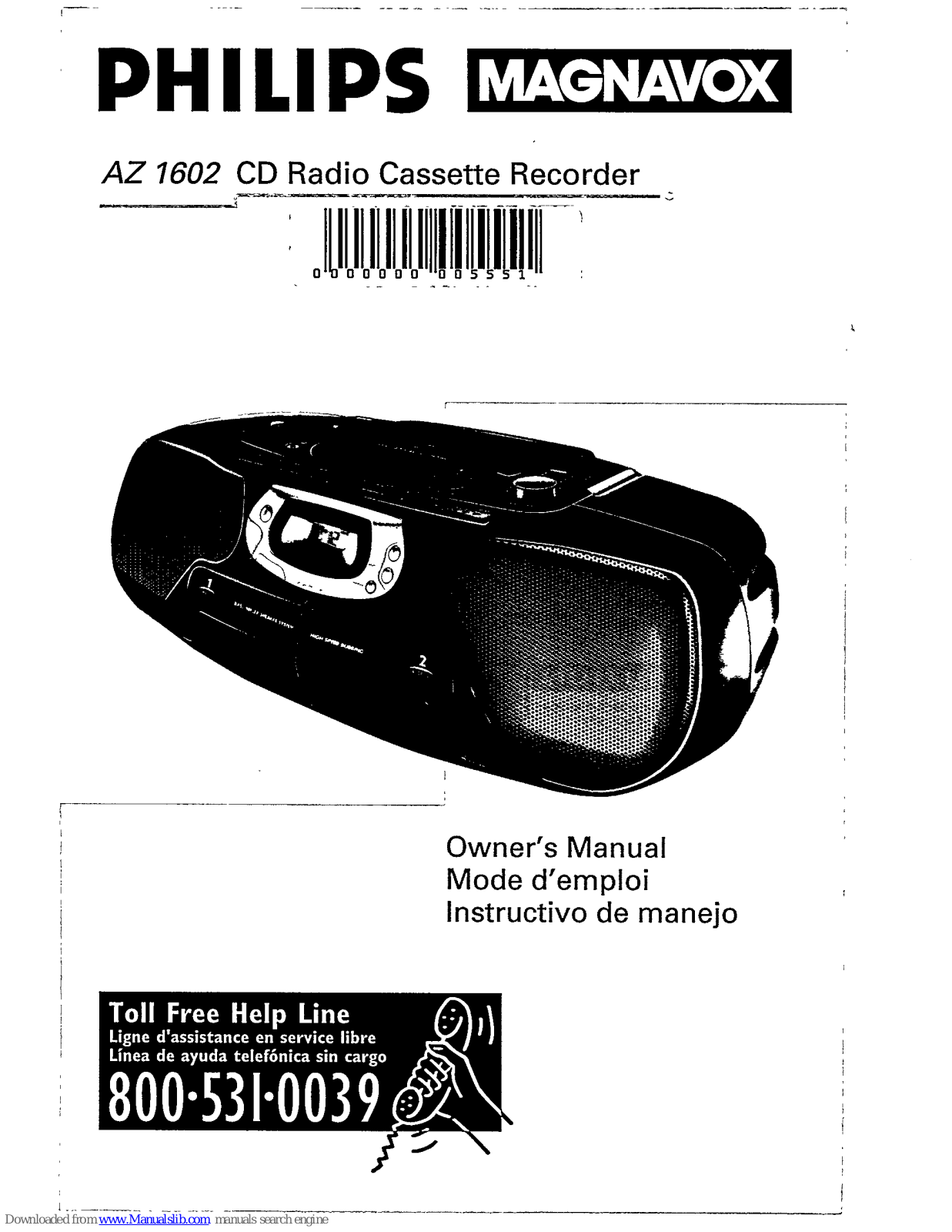 Magnavox AZ 1602 Owner's Manual