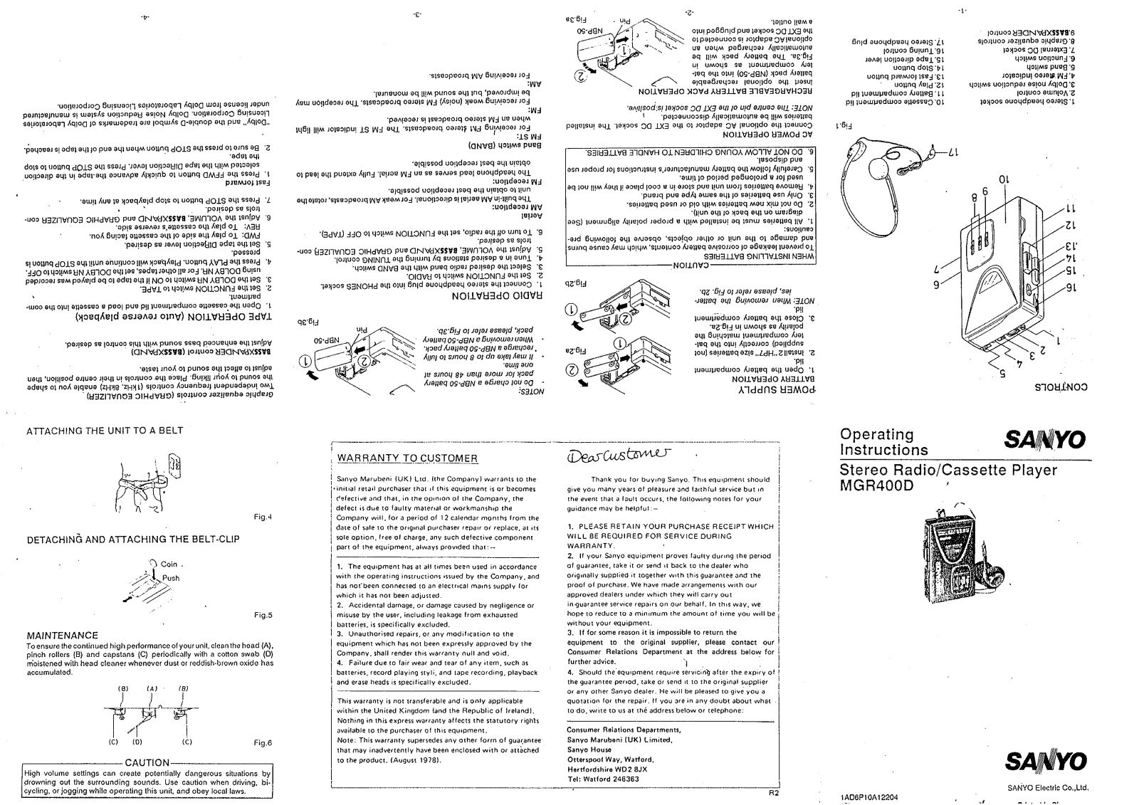 Sanyo MGR400D Instruction Manual