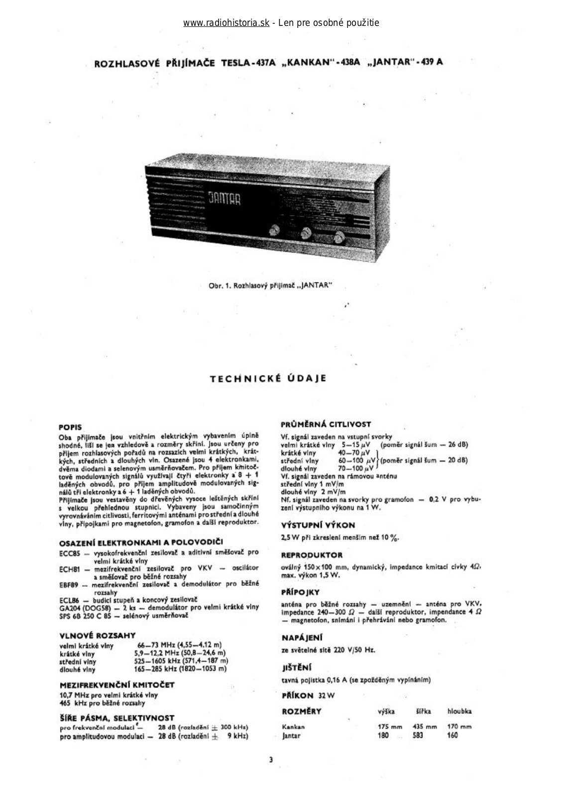 Tesla 438A  Jantar User Manual