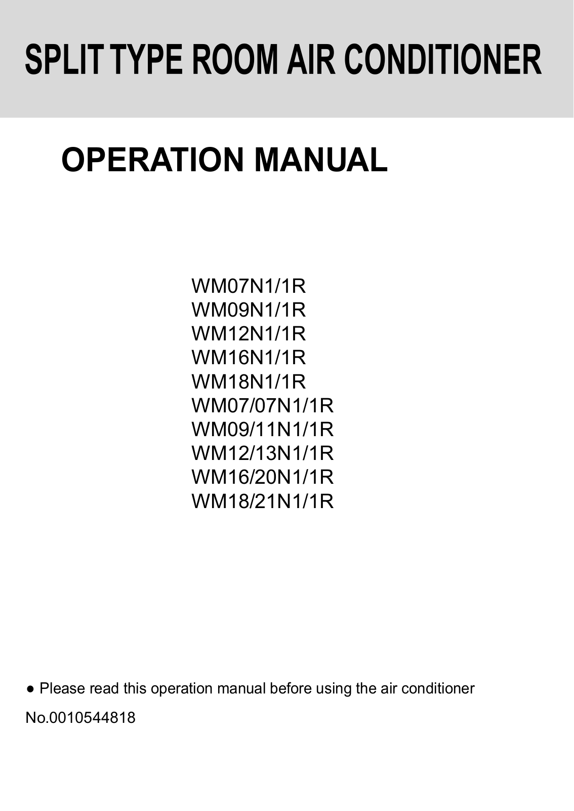 Haier HSU-07CE03R1 User Manual
