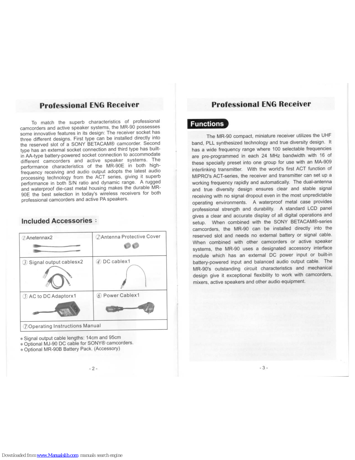 Avlex MR-90 User Manual