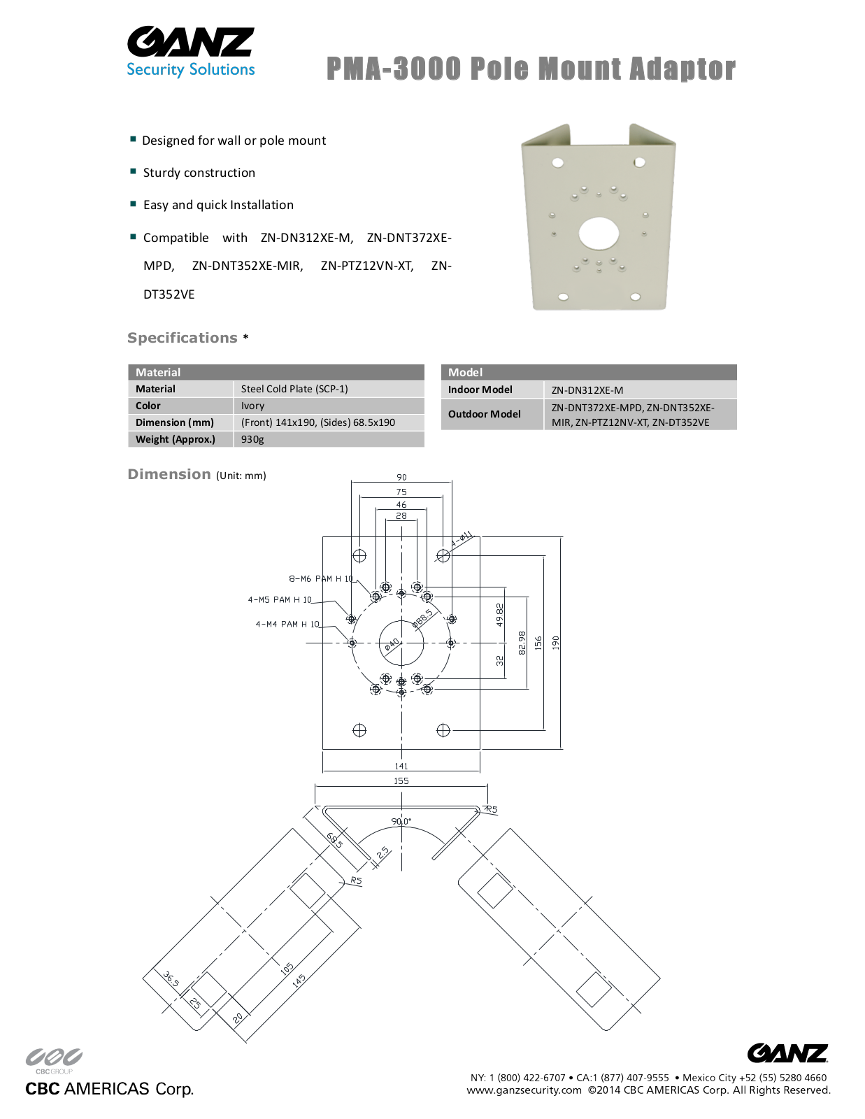 Ganz PMA-3000 Specsheet