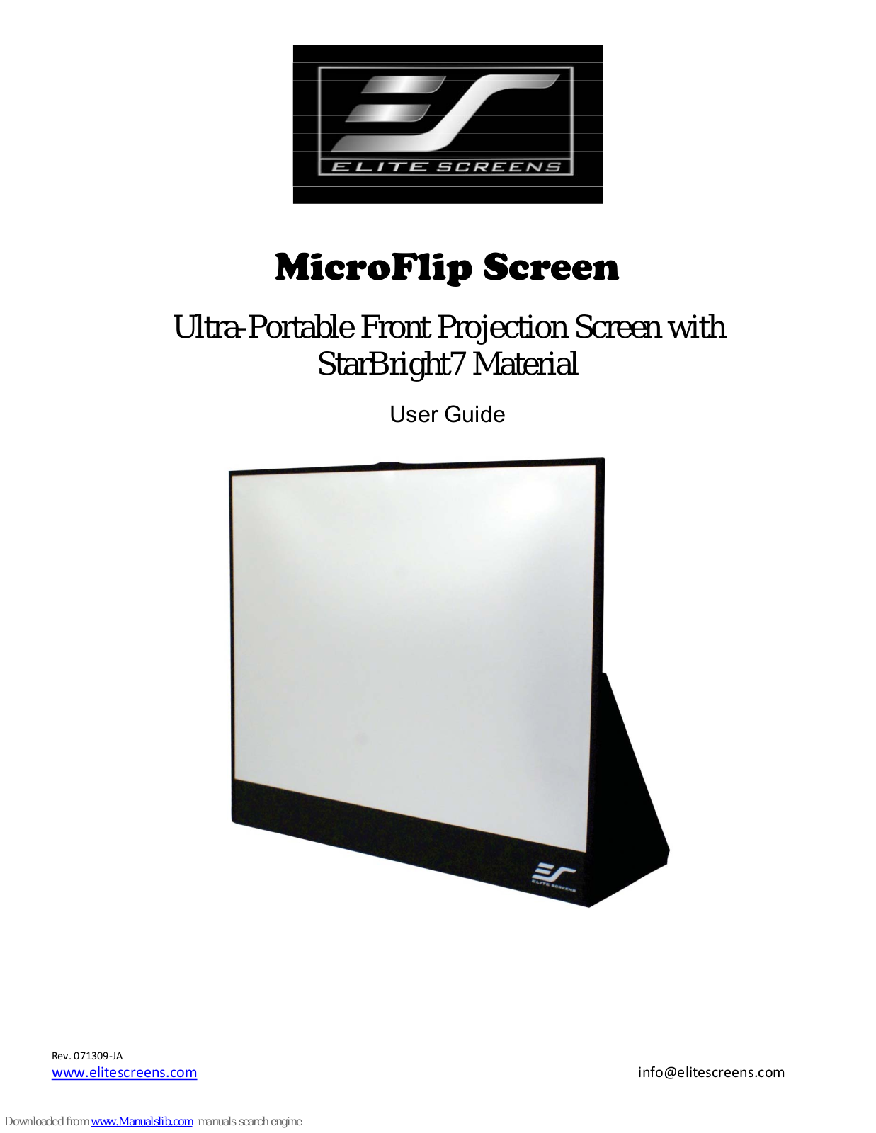 Elite Screens MicroFlip Screen, PB15G7, PB17G7, PB20G7 User Manual