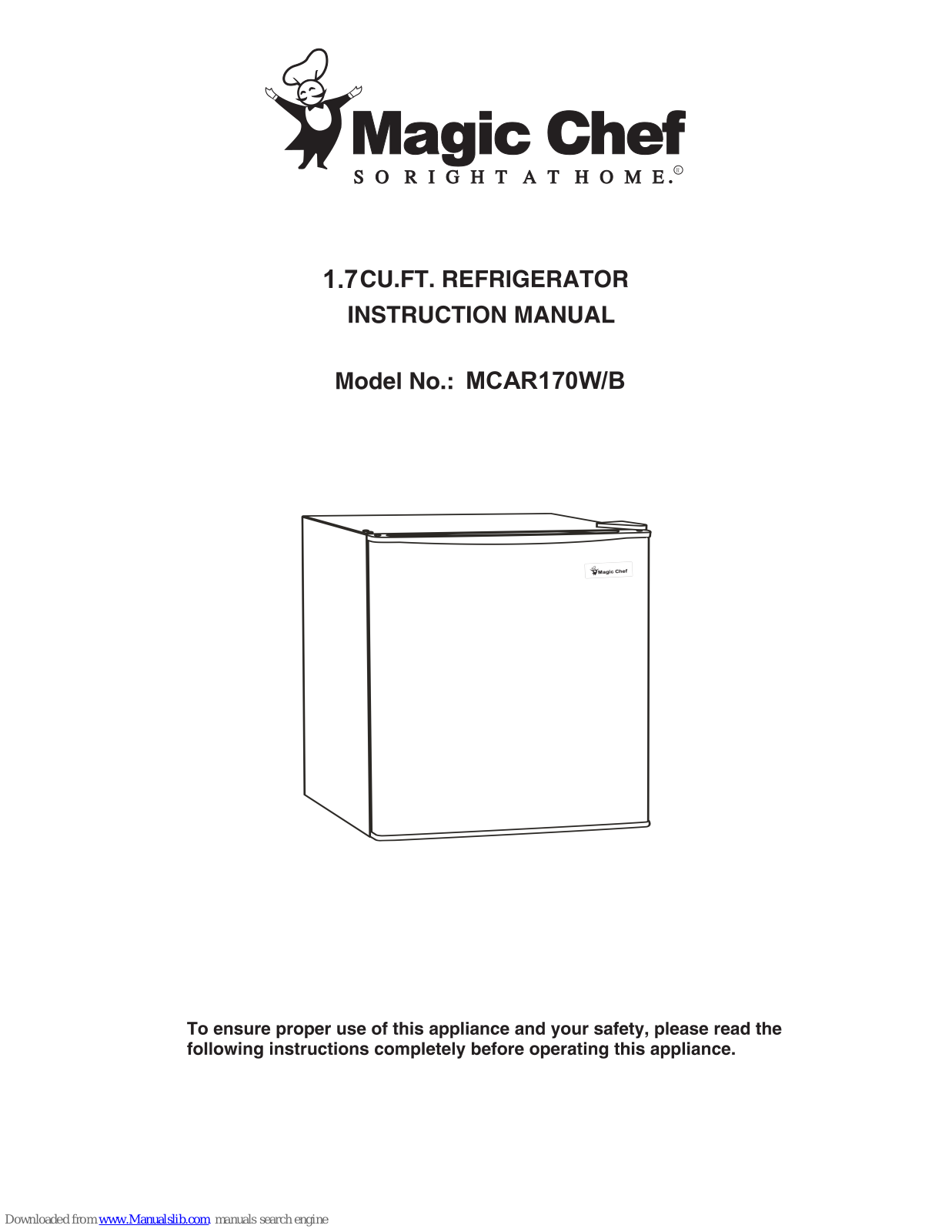 Magic Chef MCAR170W User Manual