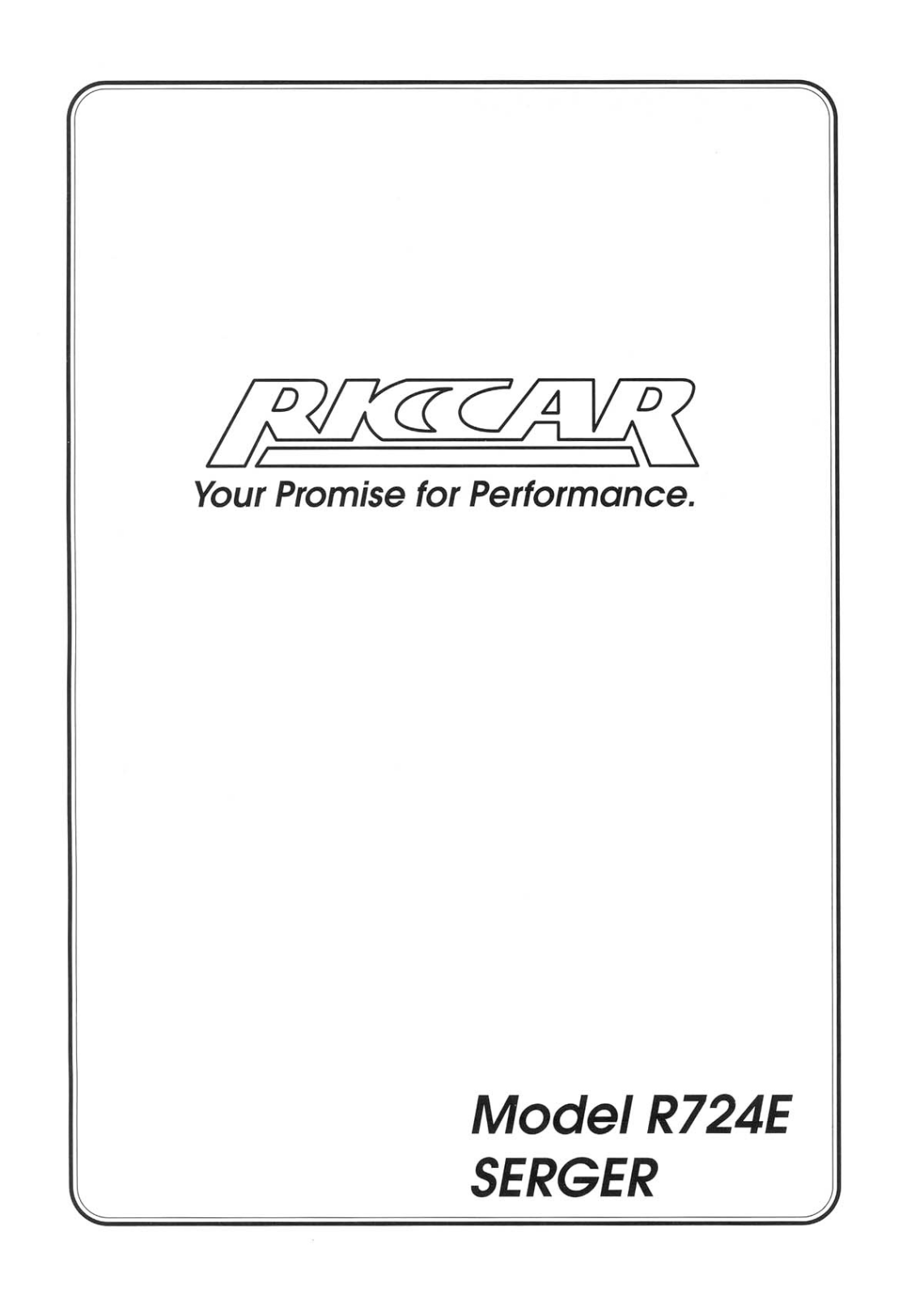 RICCAR R724E Instruction Manual