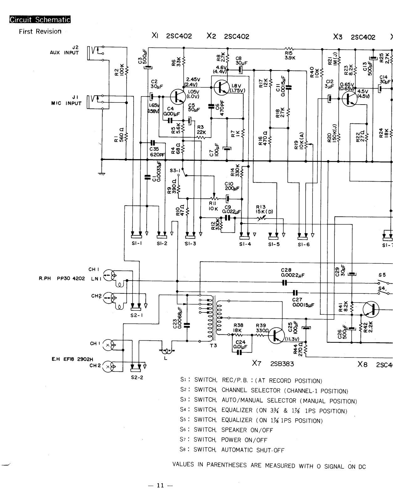 Sony TC-105 Schematic