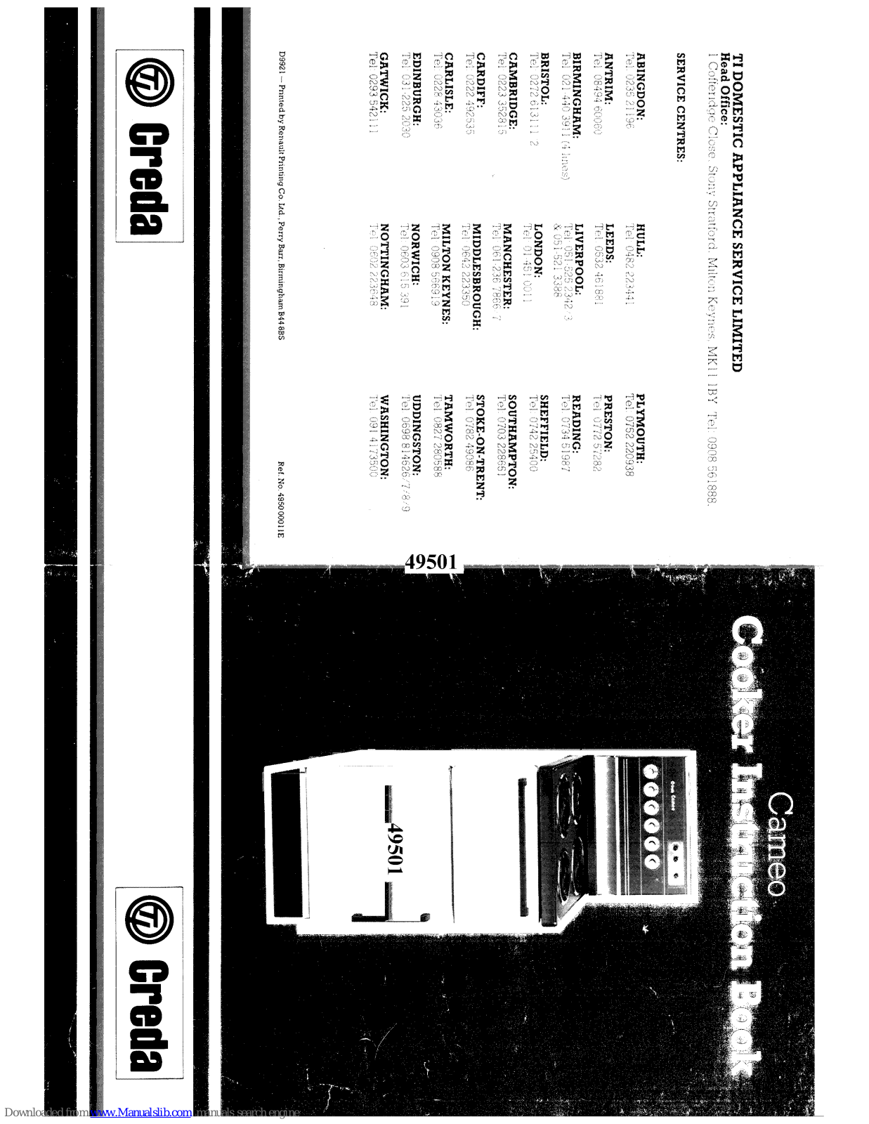 Creda Cameo 49501 Instruction Book