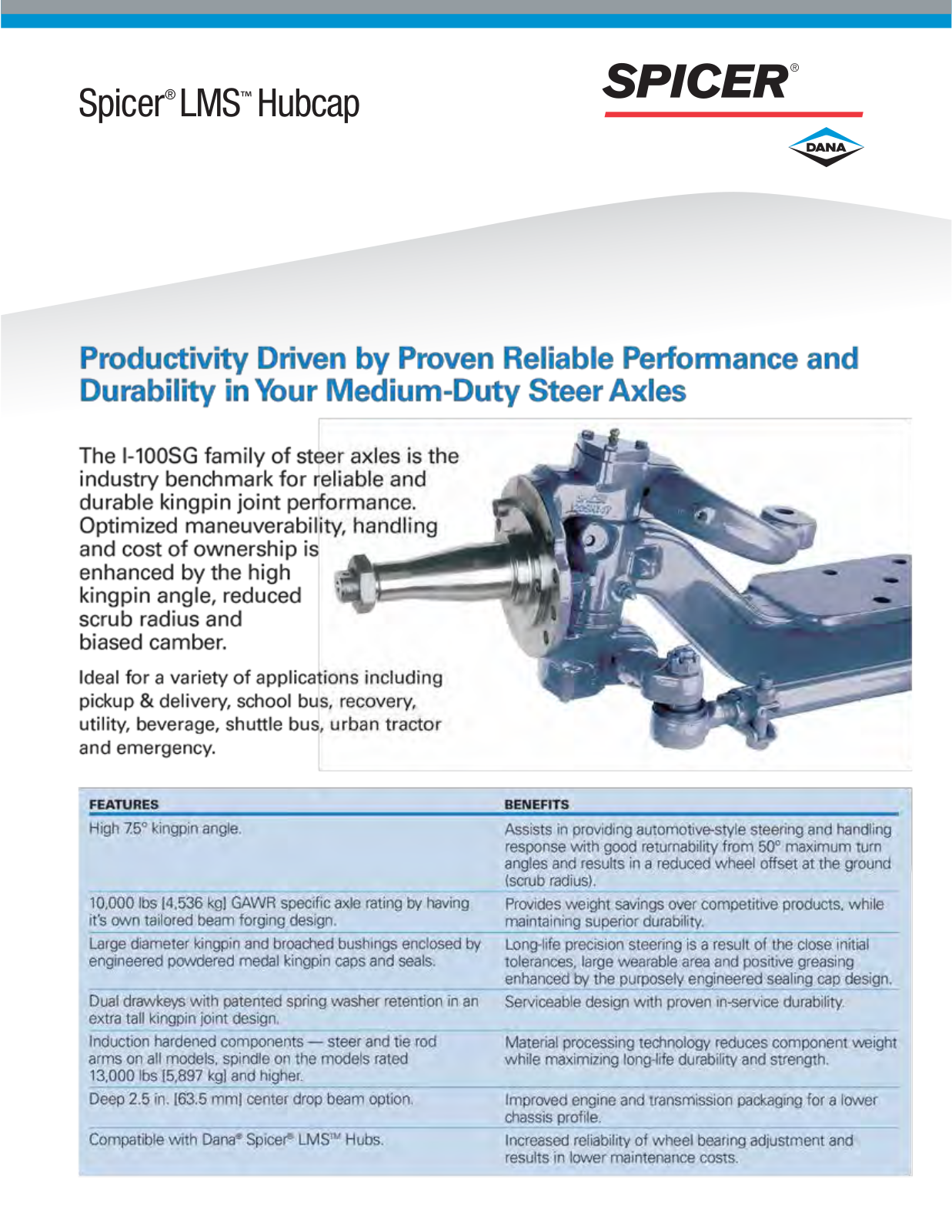 Spicer Steer Axles LMS Hubcap User Manual