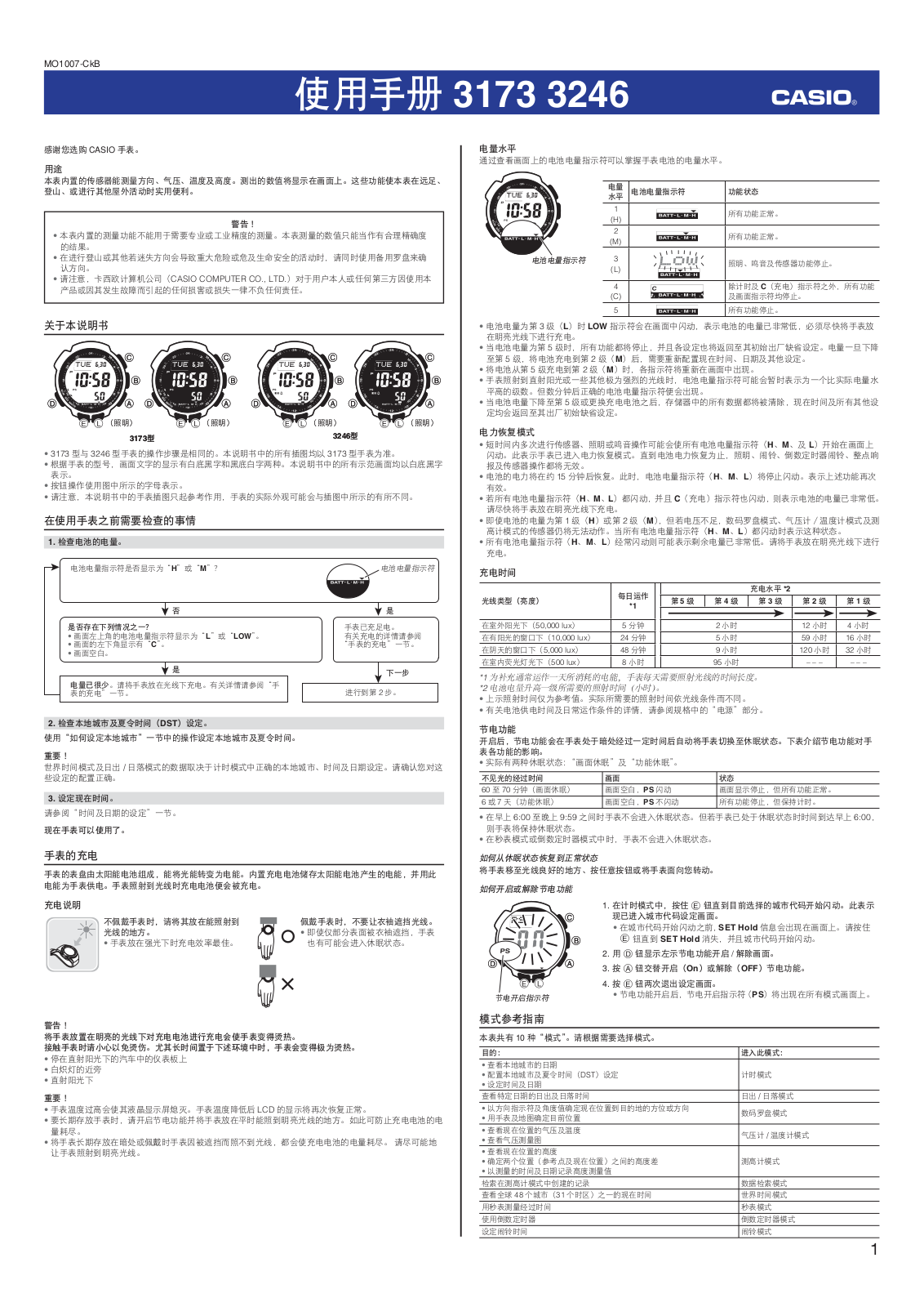 Casio 3173, 3246 Owner's Manual