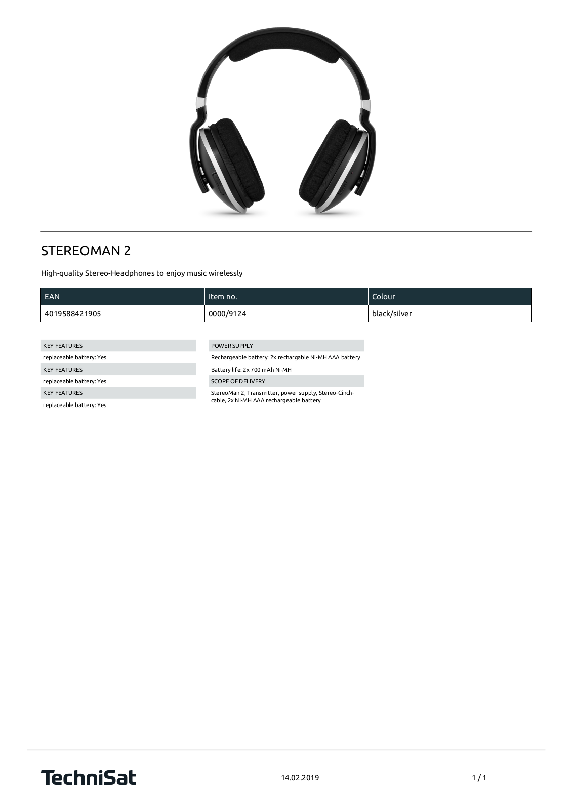 TechniSat StereoMan 2 Technische details