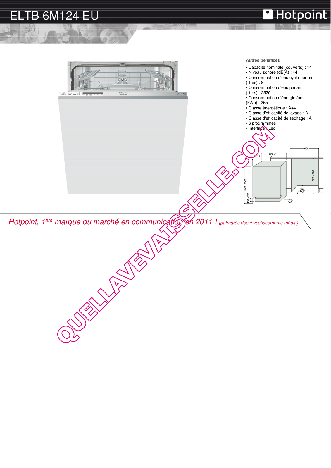 Hotpoint ELTB 6M124 EU Instructions  Manual