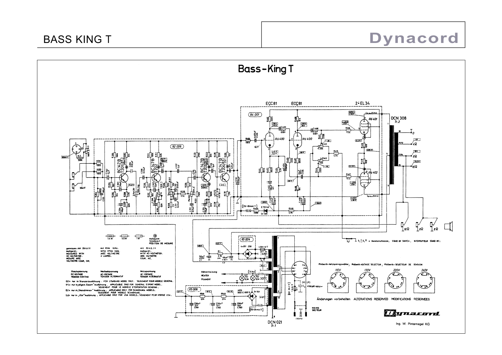 Dynacord bass king t schematic