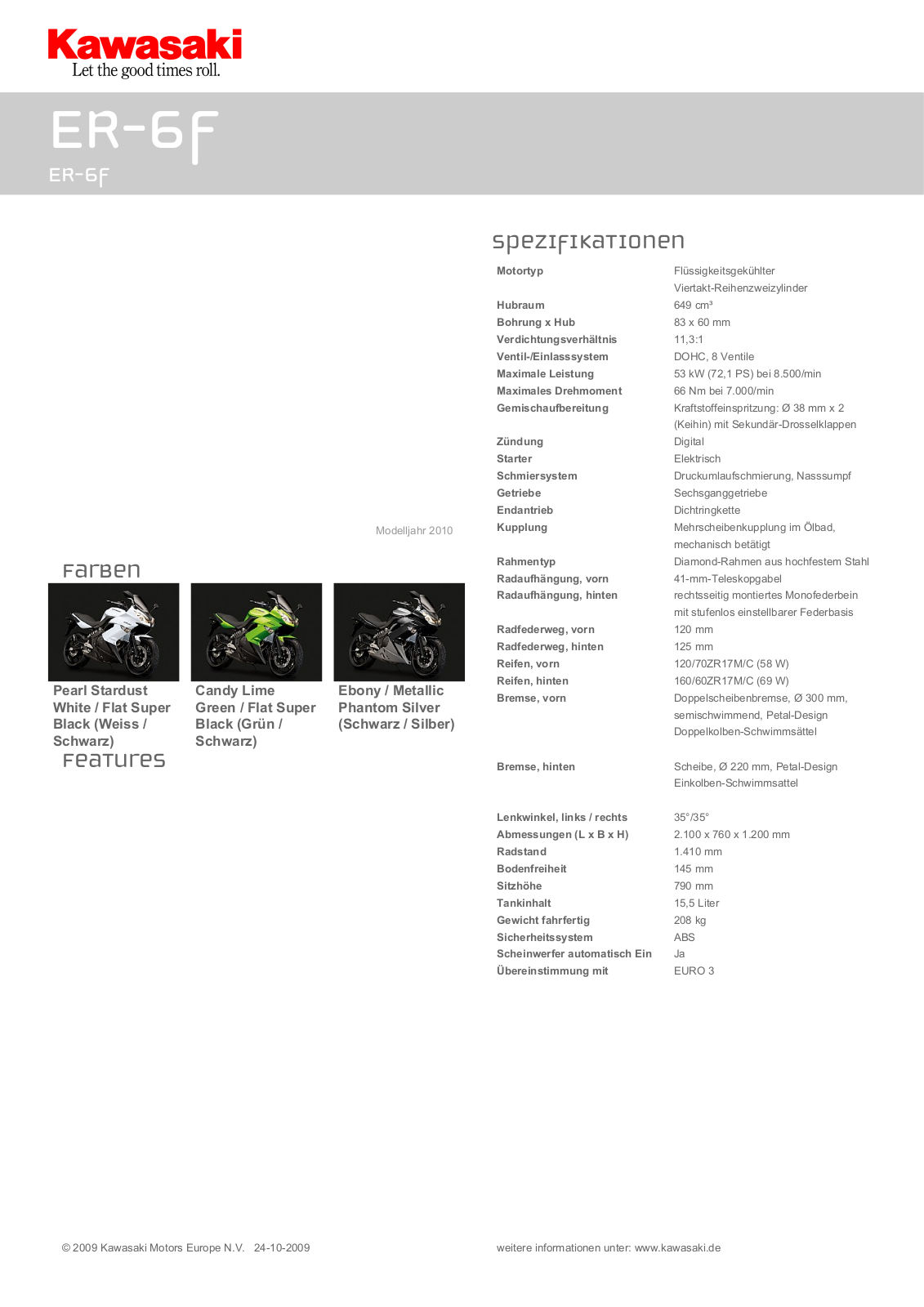 Kawasaki ER-6F Brochure