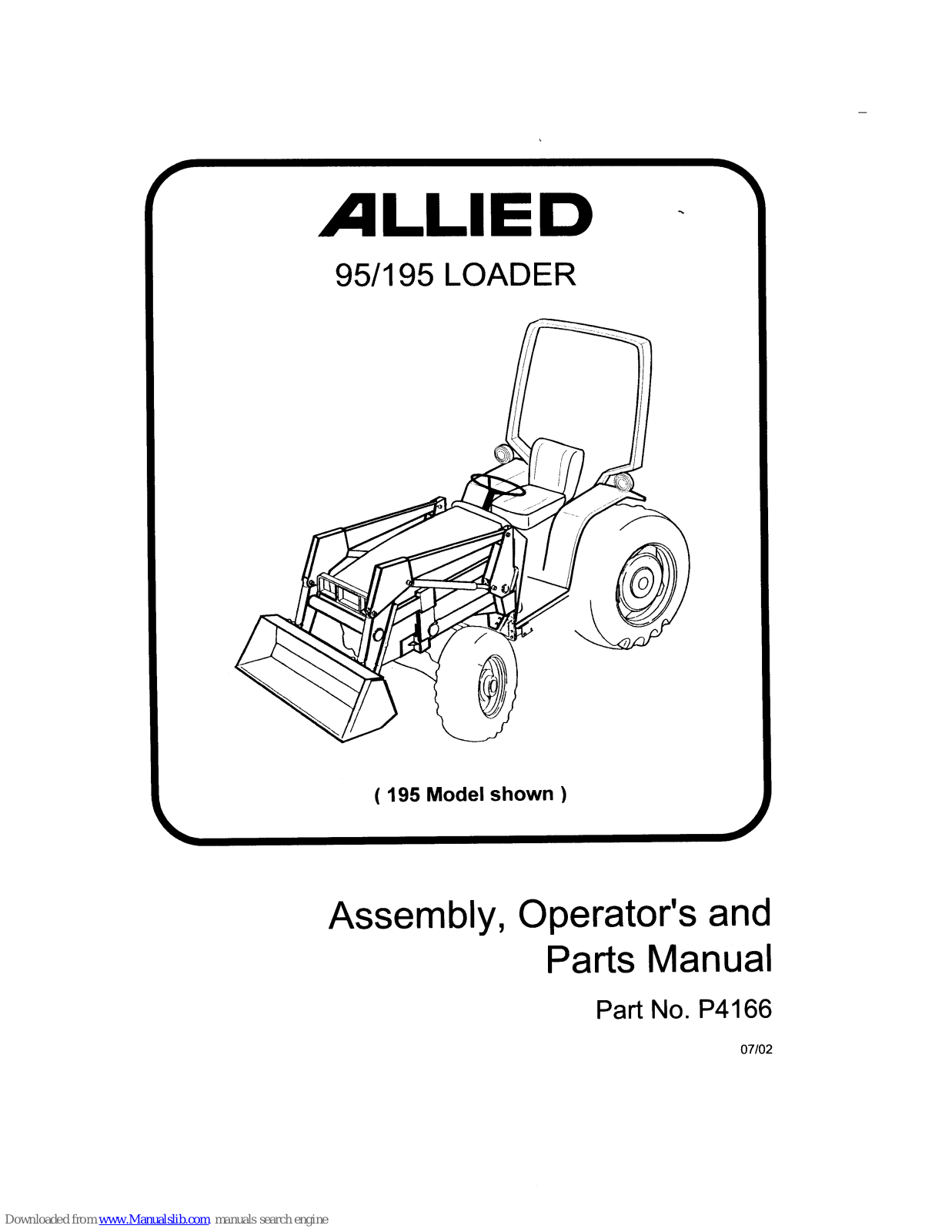 Buhler Allied 195, Allied 95 Assembly, Operator's And Parts Manual