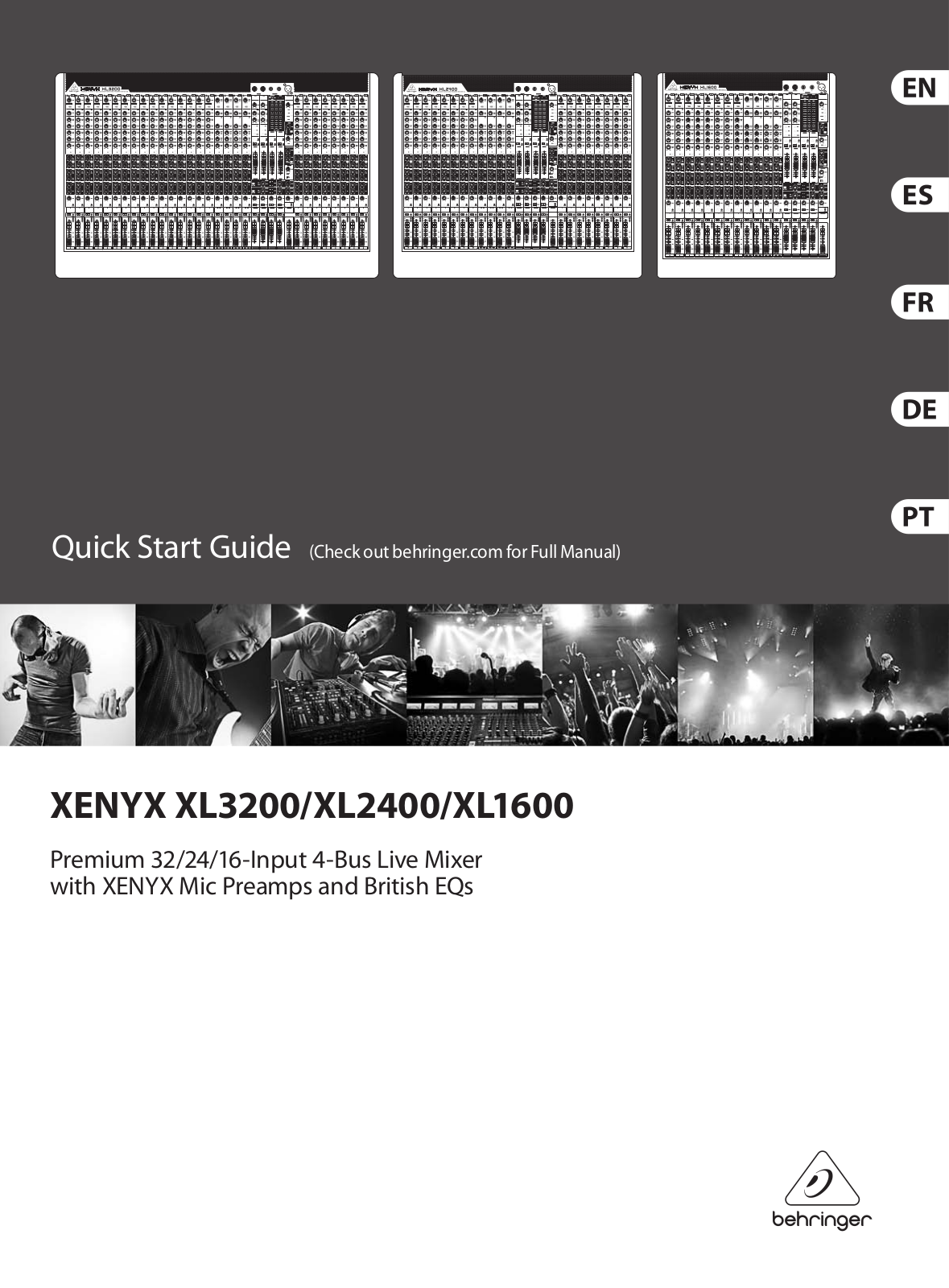 Behringer XL3200, XL2400 Quick Start Guide