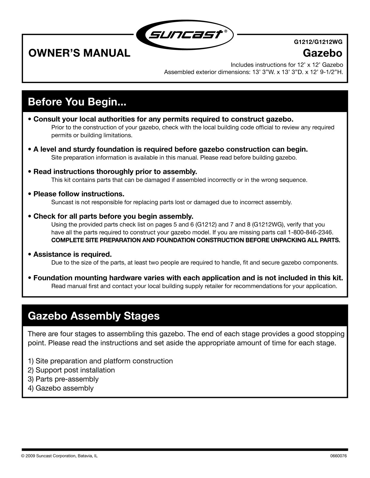 Suncast G1212, G1212WG User Manual - ManualMachine.com