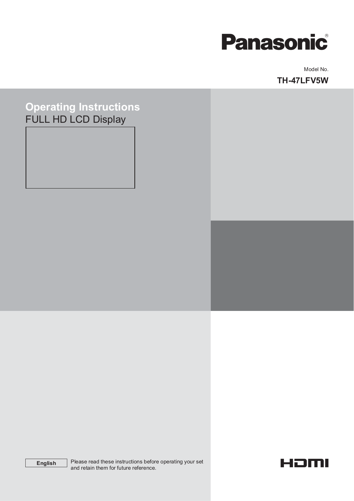 Panasonic TH-47LFV5W User Manual