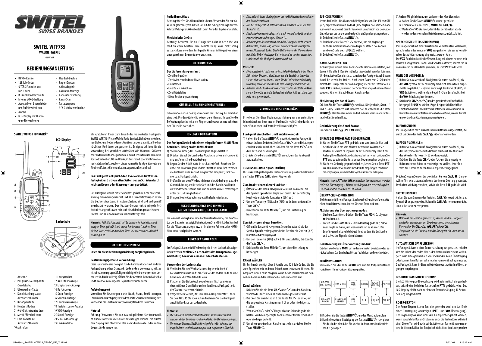 Switel WTF735 User guide