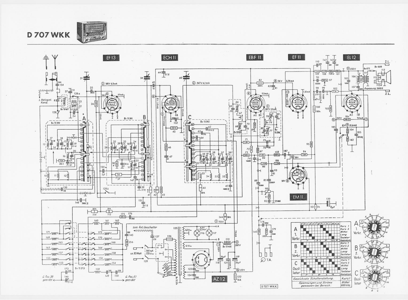 Telefunken D707-WKK Schematic