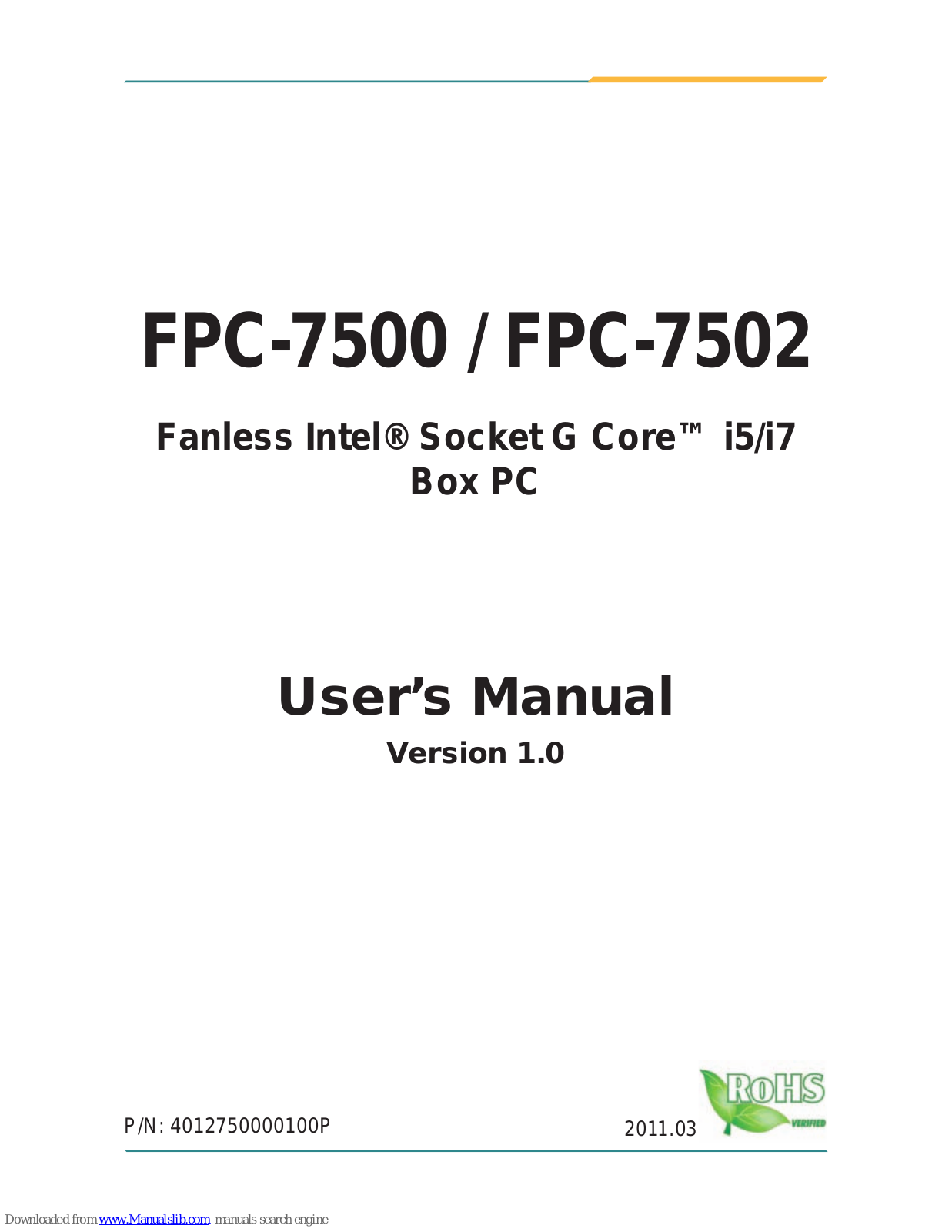 Lead International FPC-7500, FPC-7502 User Manual