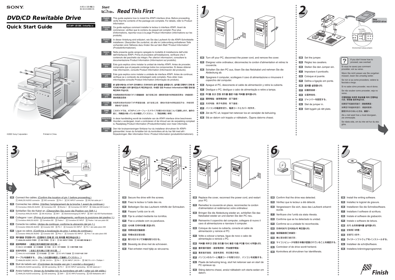 Sony DR-U530A QUICK START GUIDE