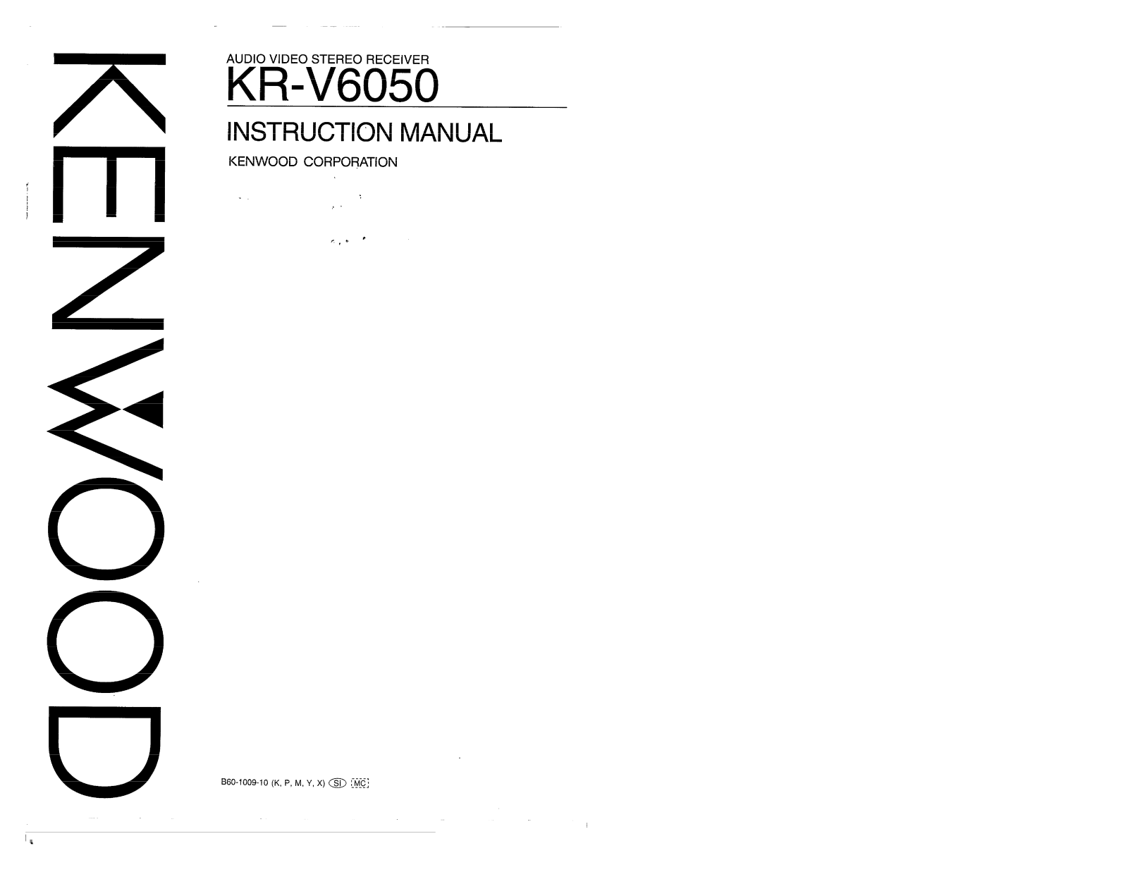 Kenwood KR-V6050 Owner's Manual