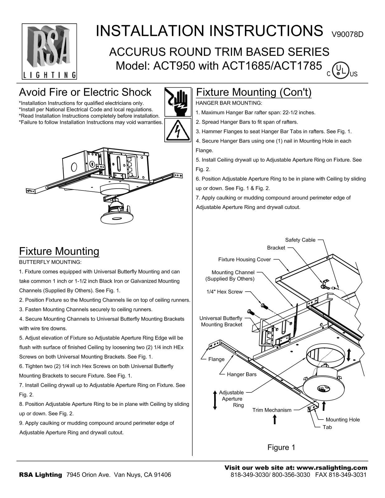 Cooper Lighting ACT1785 User Manual