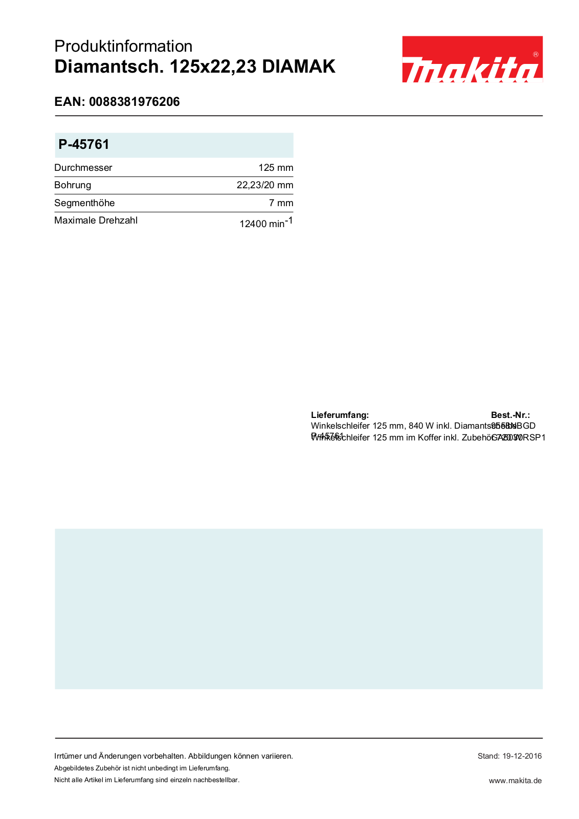 Makita P-45761 Service Manual