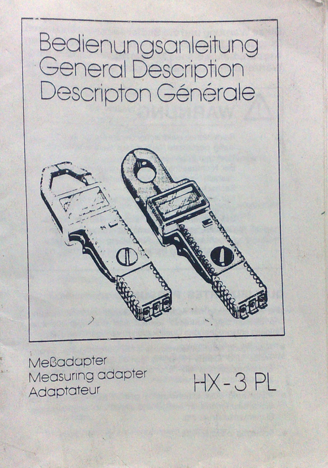 METRIX HX-3PL User Manual