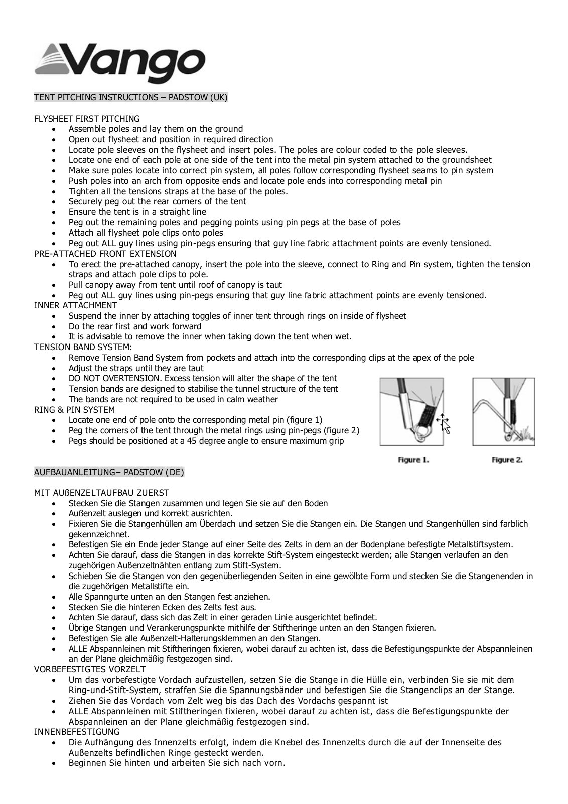 Vango Padstow 500 User Manual