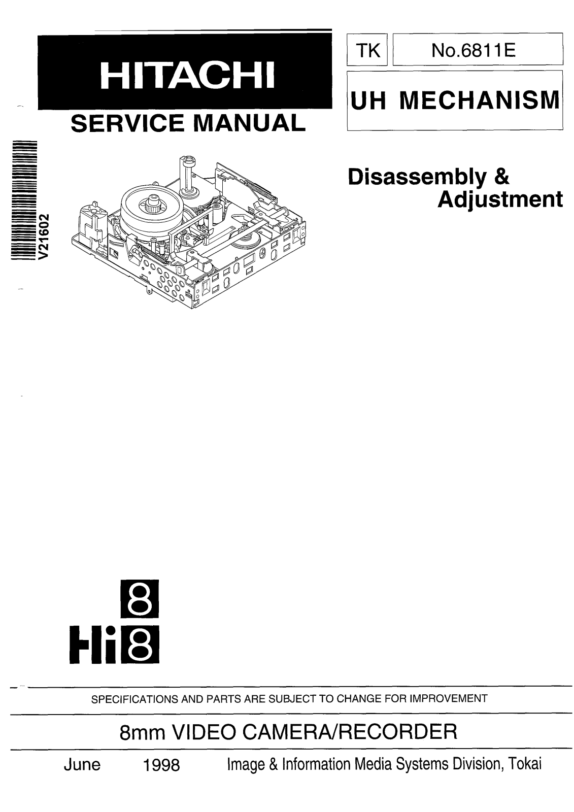 Hitachi UH Mechanism Service Manual