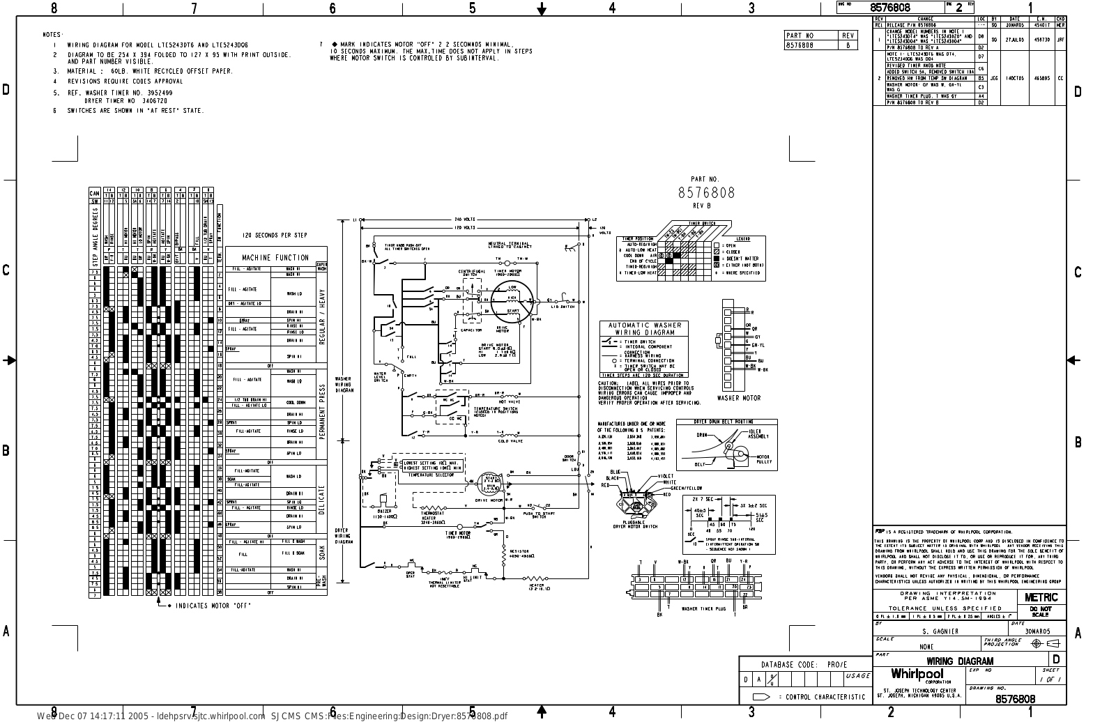 Whirlpool LTE5243DQA/Dryer Parts Diagram