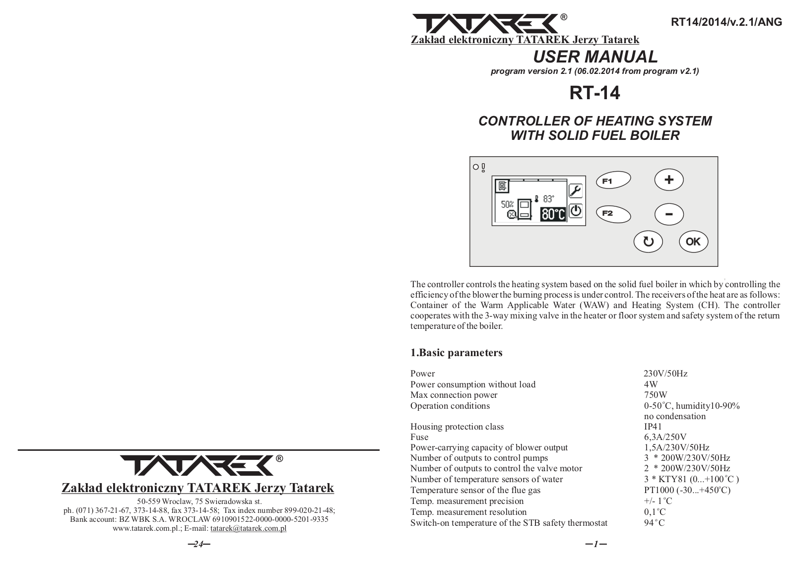 TATAREK RT-14 User Manual - ManualMachine.com