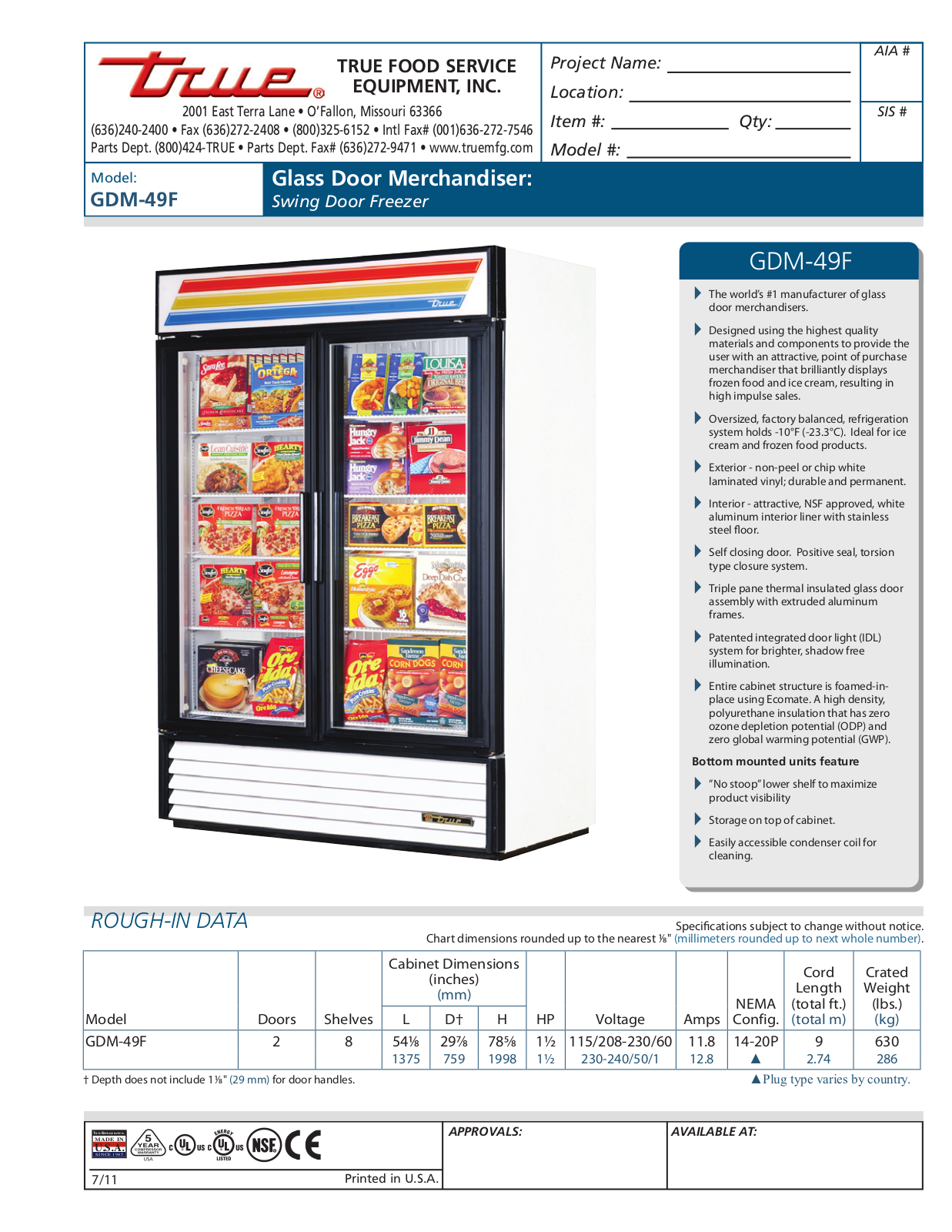 True GDM-49F User Manual