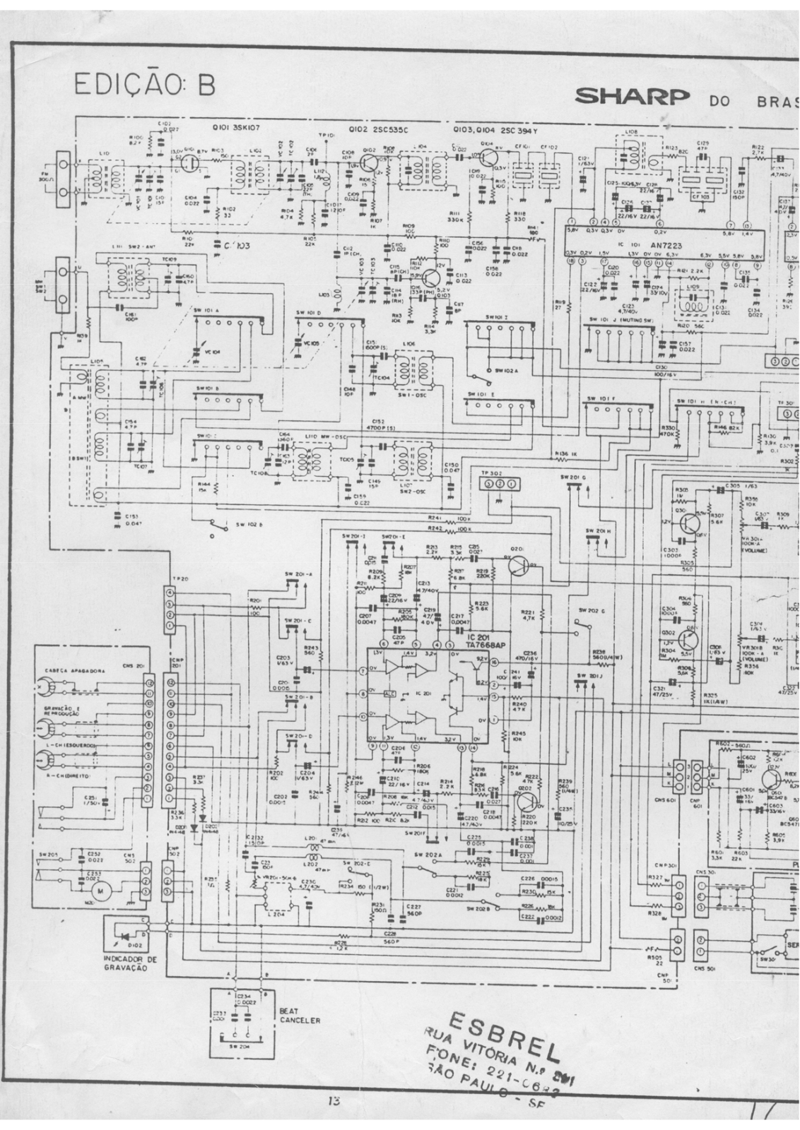 Sharp SG12B Schematic