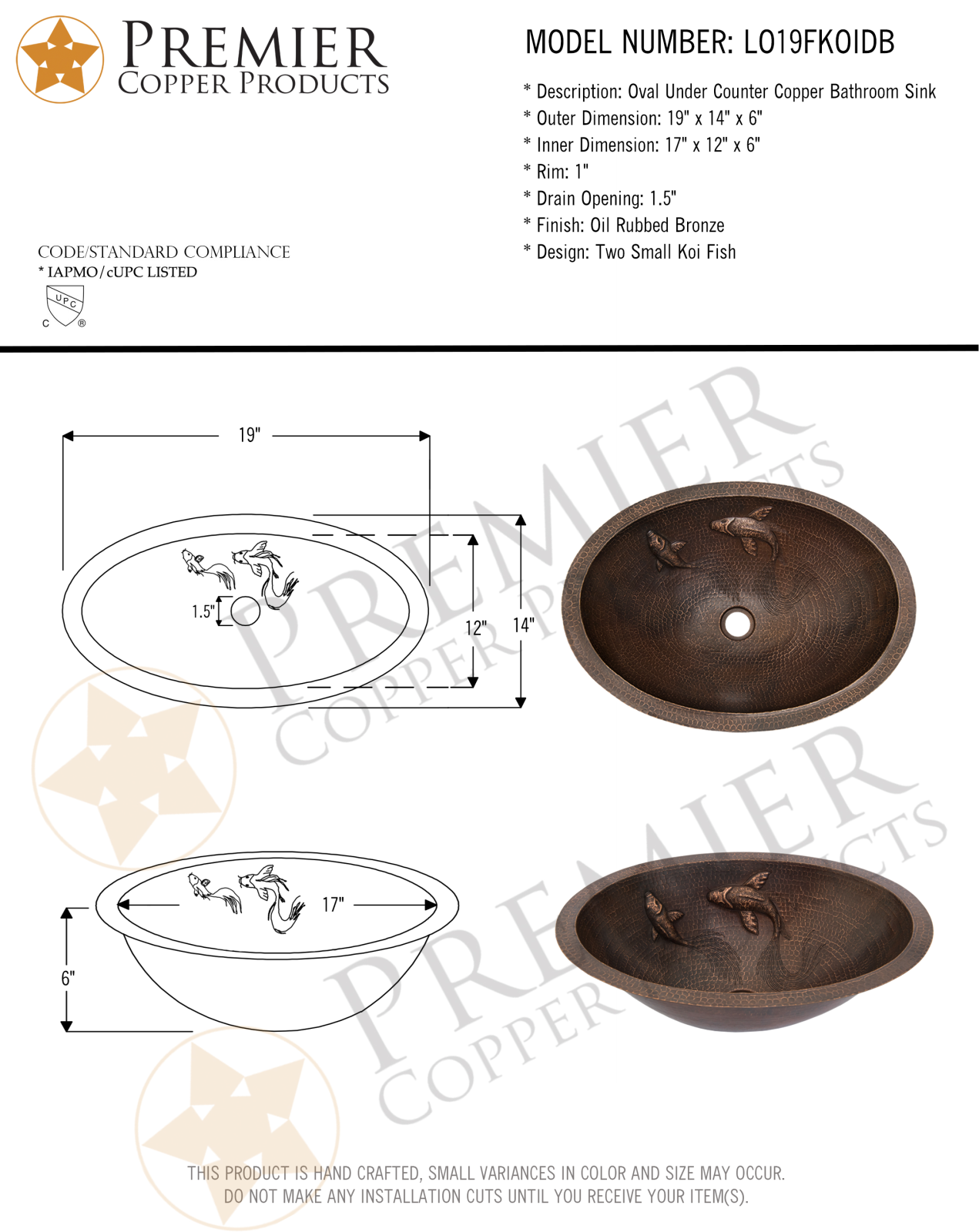 Premier Copper Products IER1893 Specifications - ManualMachine.com