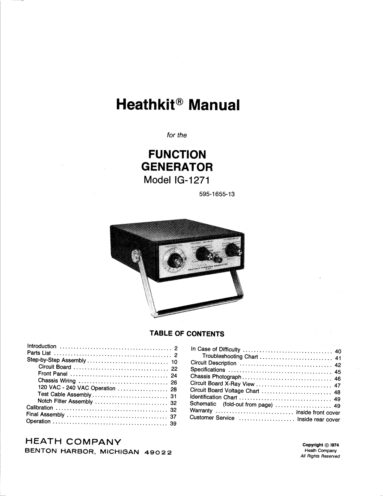 Heathkit IG-1271 User Manual