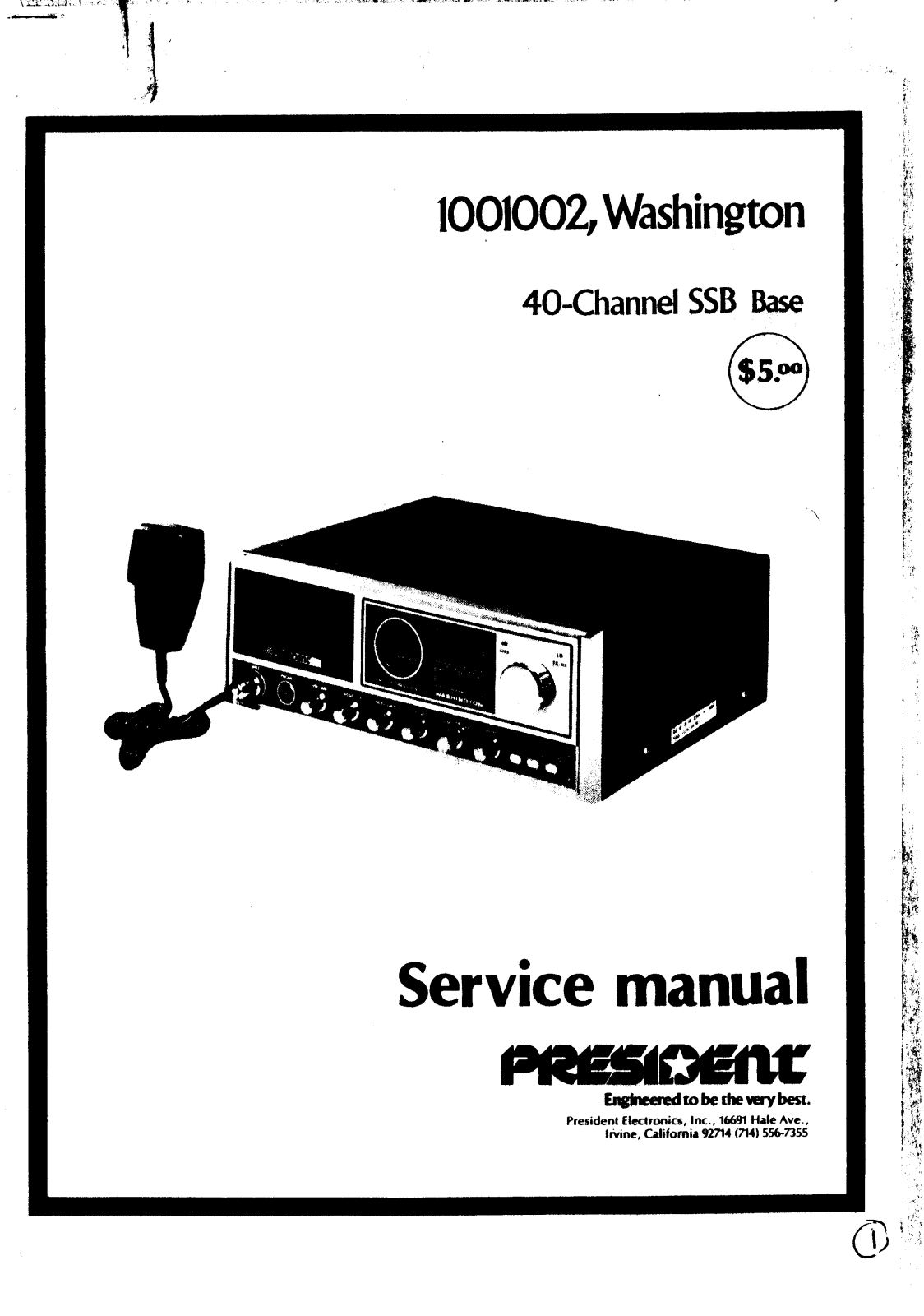 President washington Service Manual