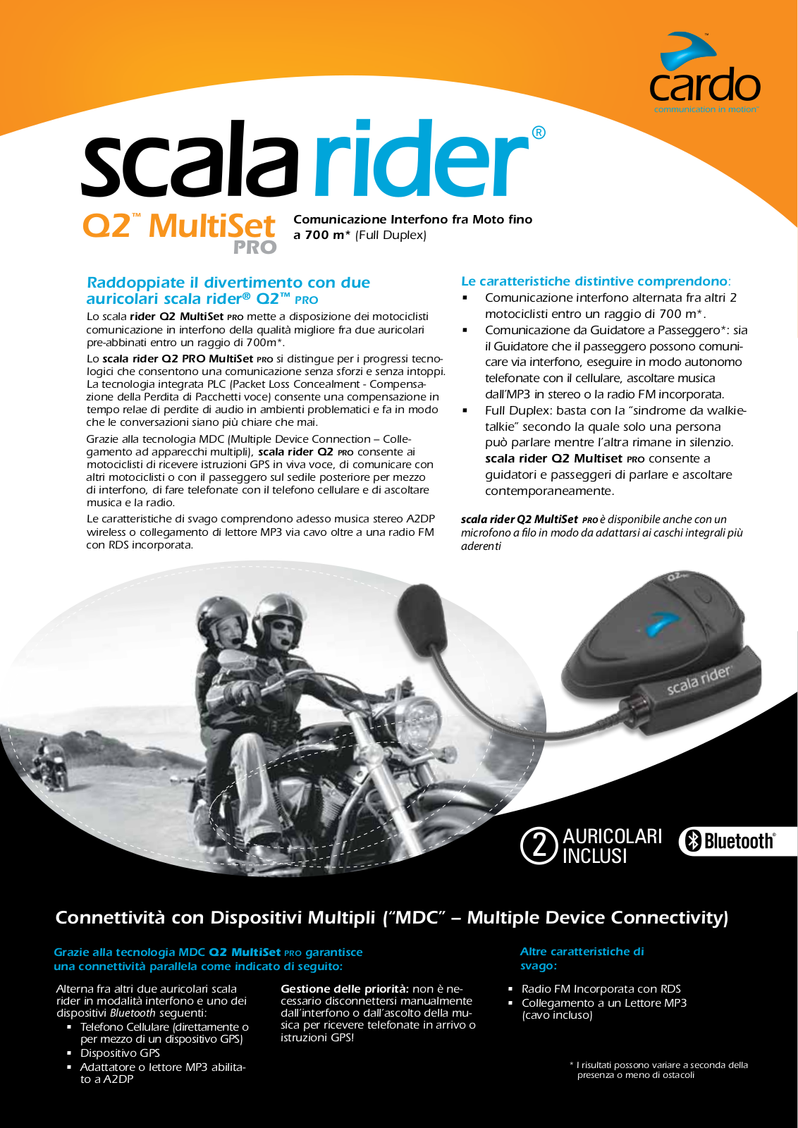 Cardo SCALA RIDER Q2 MULTISET PRO DATASHEET