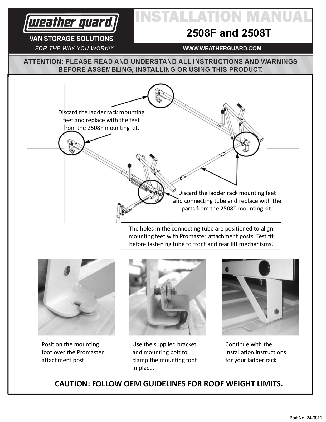 WEATHER GUARD 2508F User Manual