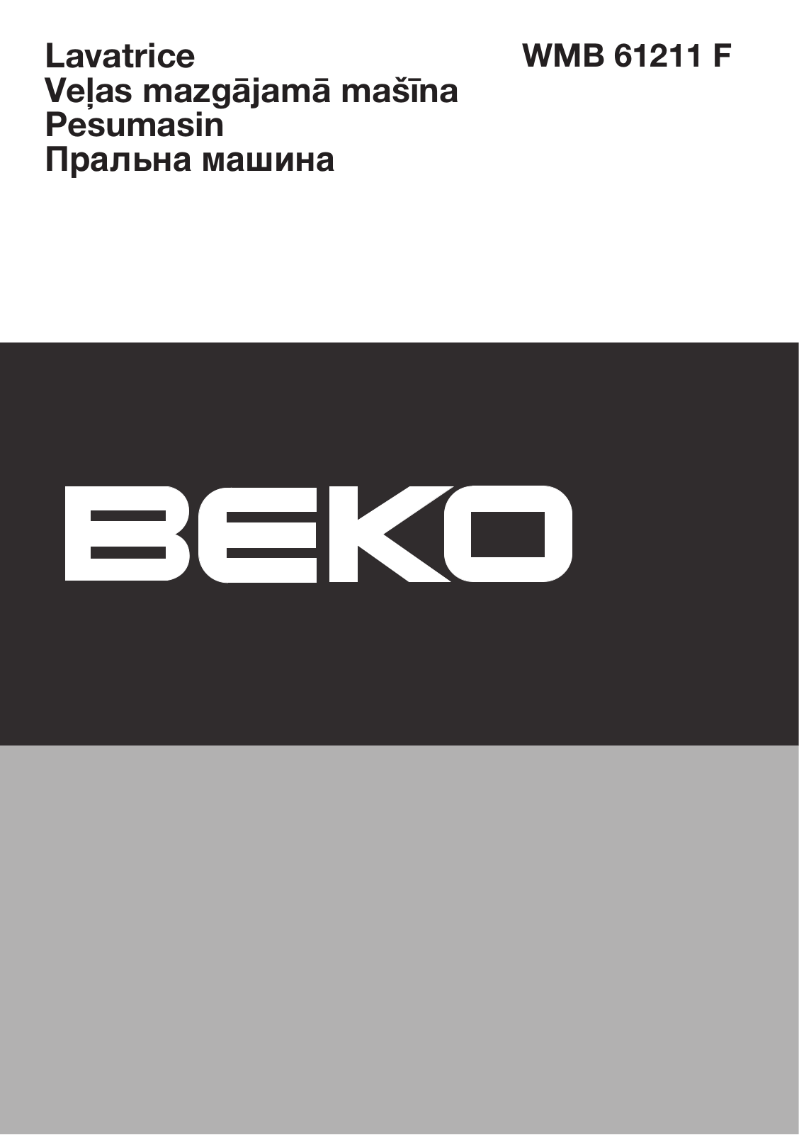 Beko WMB 61211 F User Manual