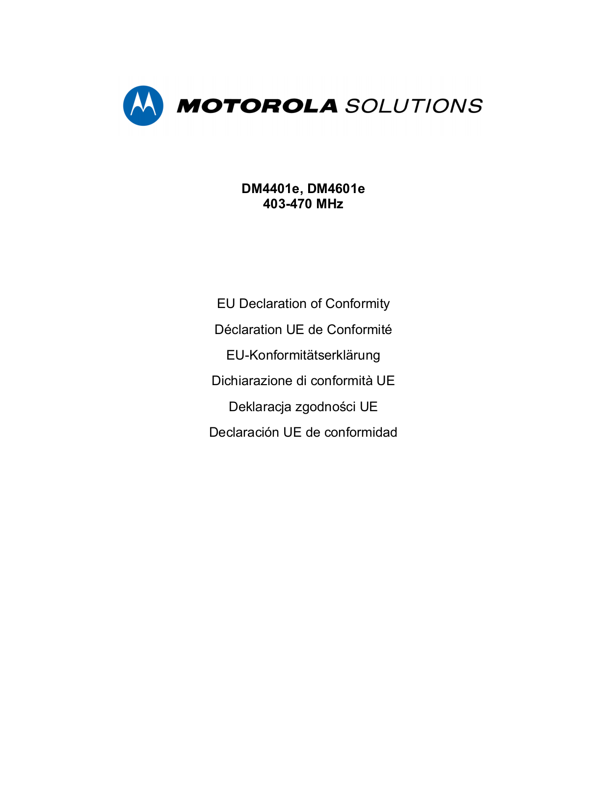 Motorola DM4401e, DM4601e User Manual