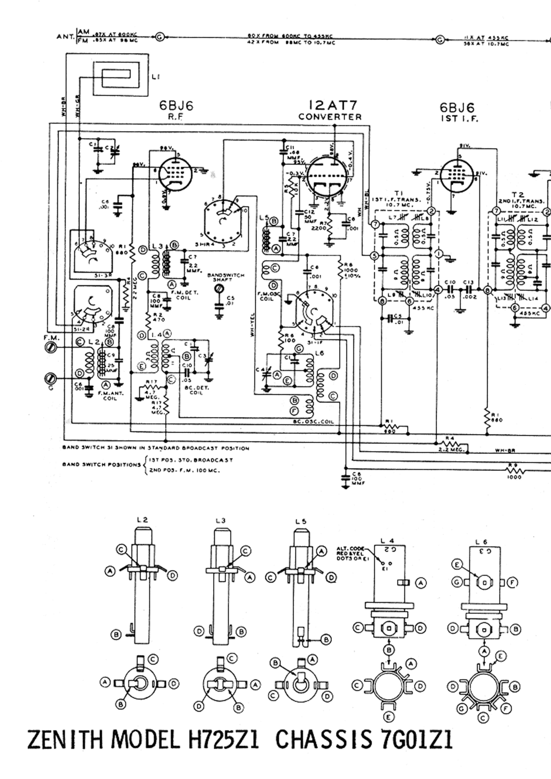 Zenith H-725-Z-1 Schematic