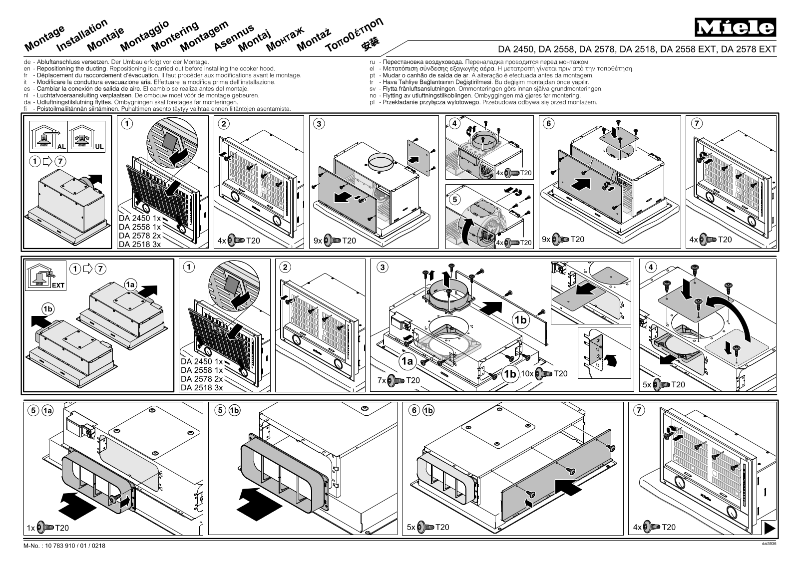 Miele DA2518 Assembly manual