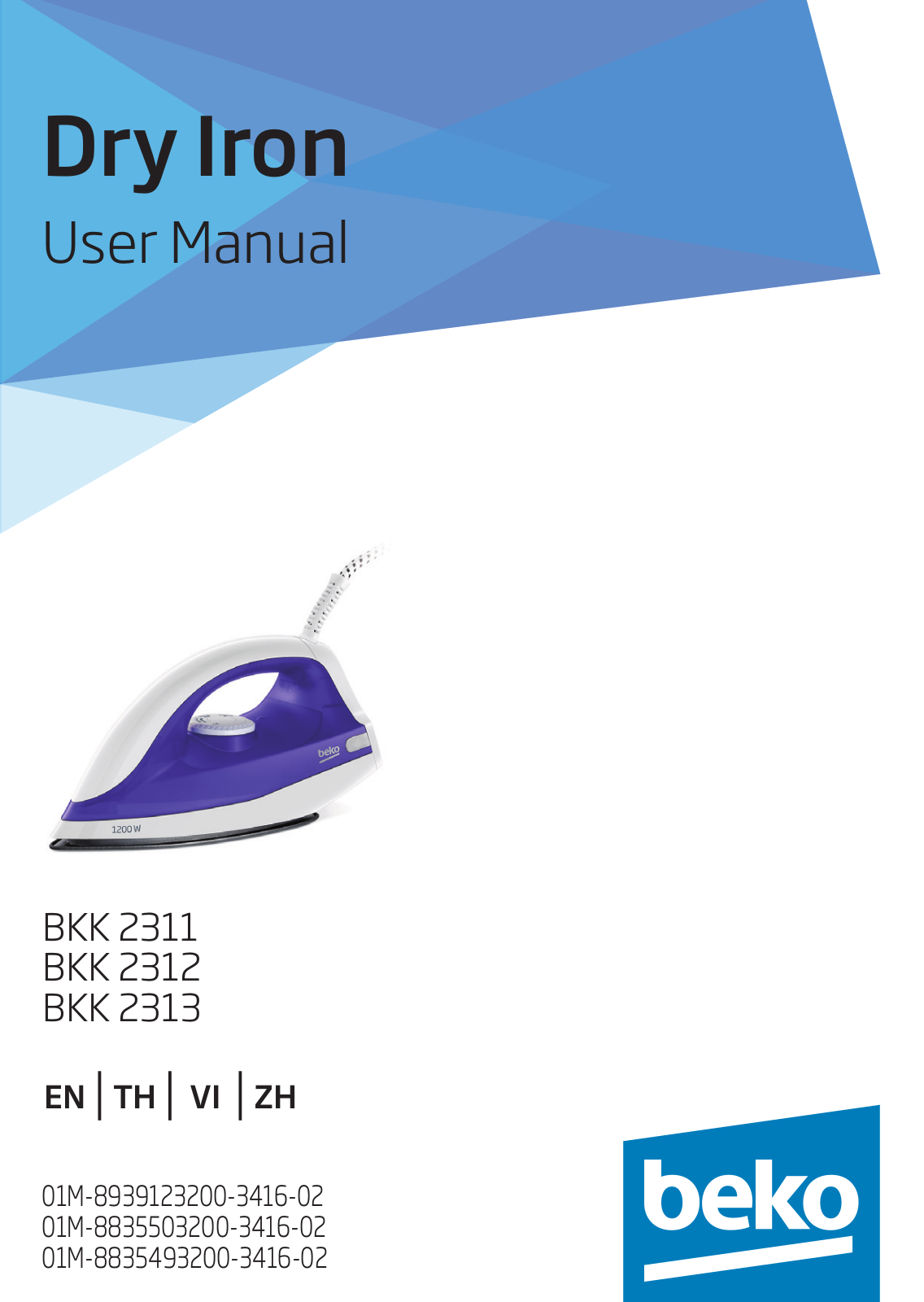 Beko BKK 2313, BKK 2312, BKK 2311 User manual