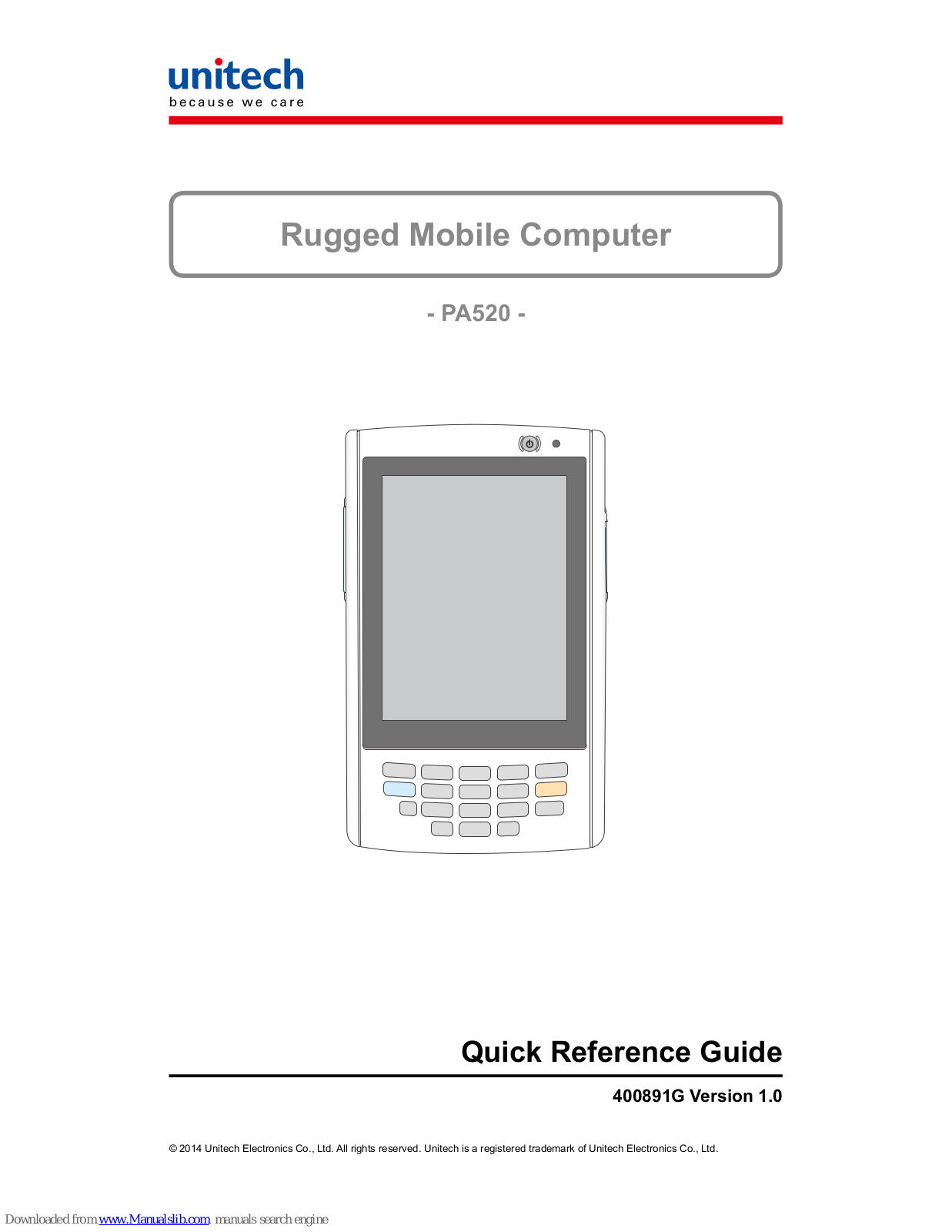 Unitech PA520 Quick Reference Manual