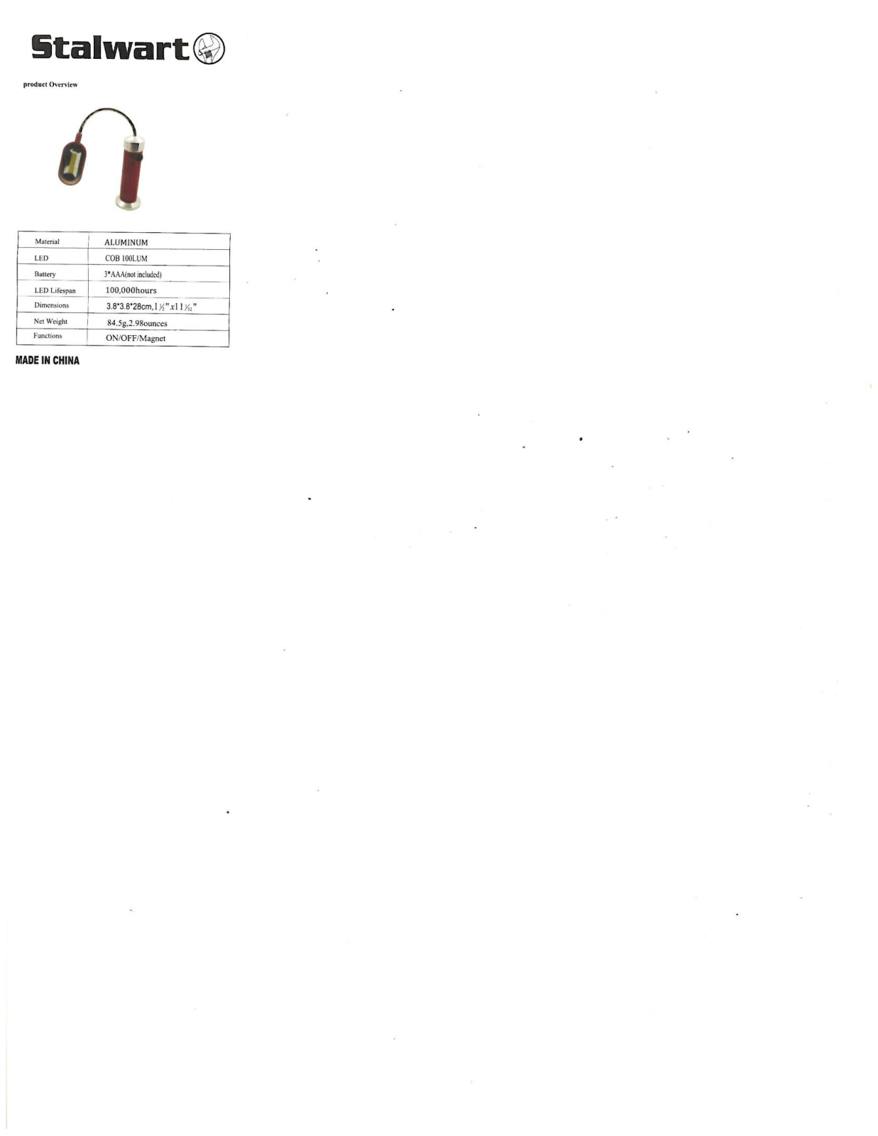 Stalwart STWT1207 Specifications & Dimensions - ManualMachine.com