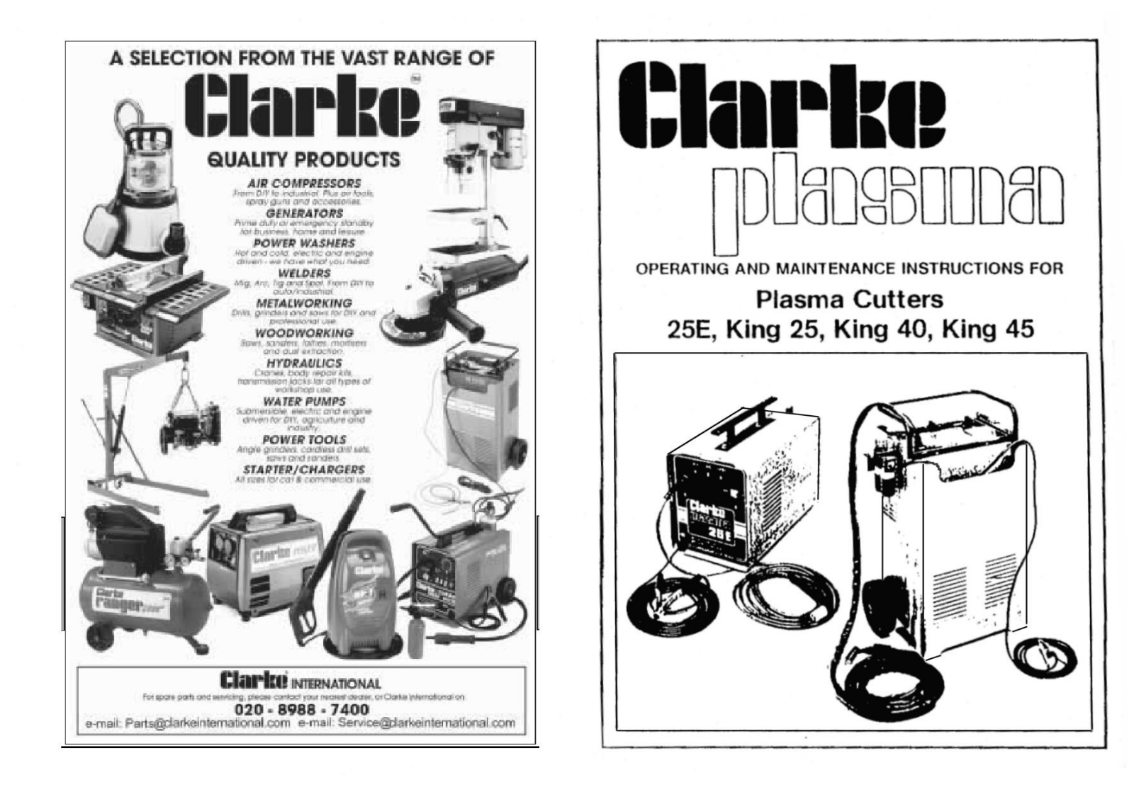 Clarke Plasma King 25 E, 6010920 User guide - ManualMachine.com