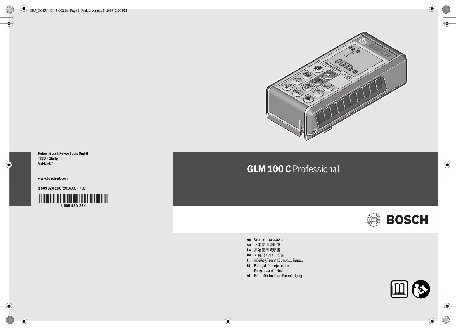 Bosch GLM 100 C User Manual