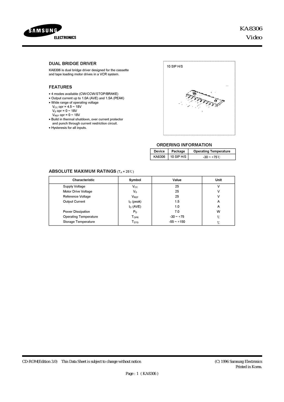 Samsung KA8306 Datasheet